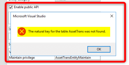AX / D365FO : Error : Natural key was not found for a custom table ...